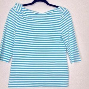 Kate Spade 3/4 Striped Boatneck Tee M